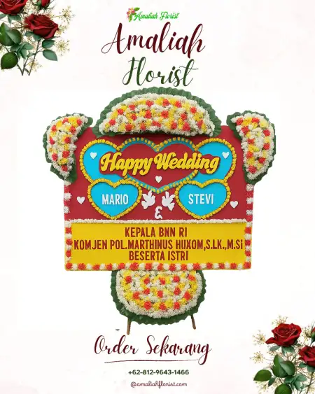 Papan Bunga Pernikahan Bango